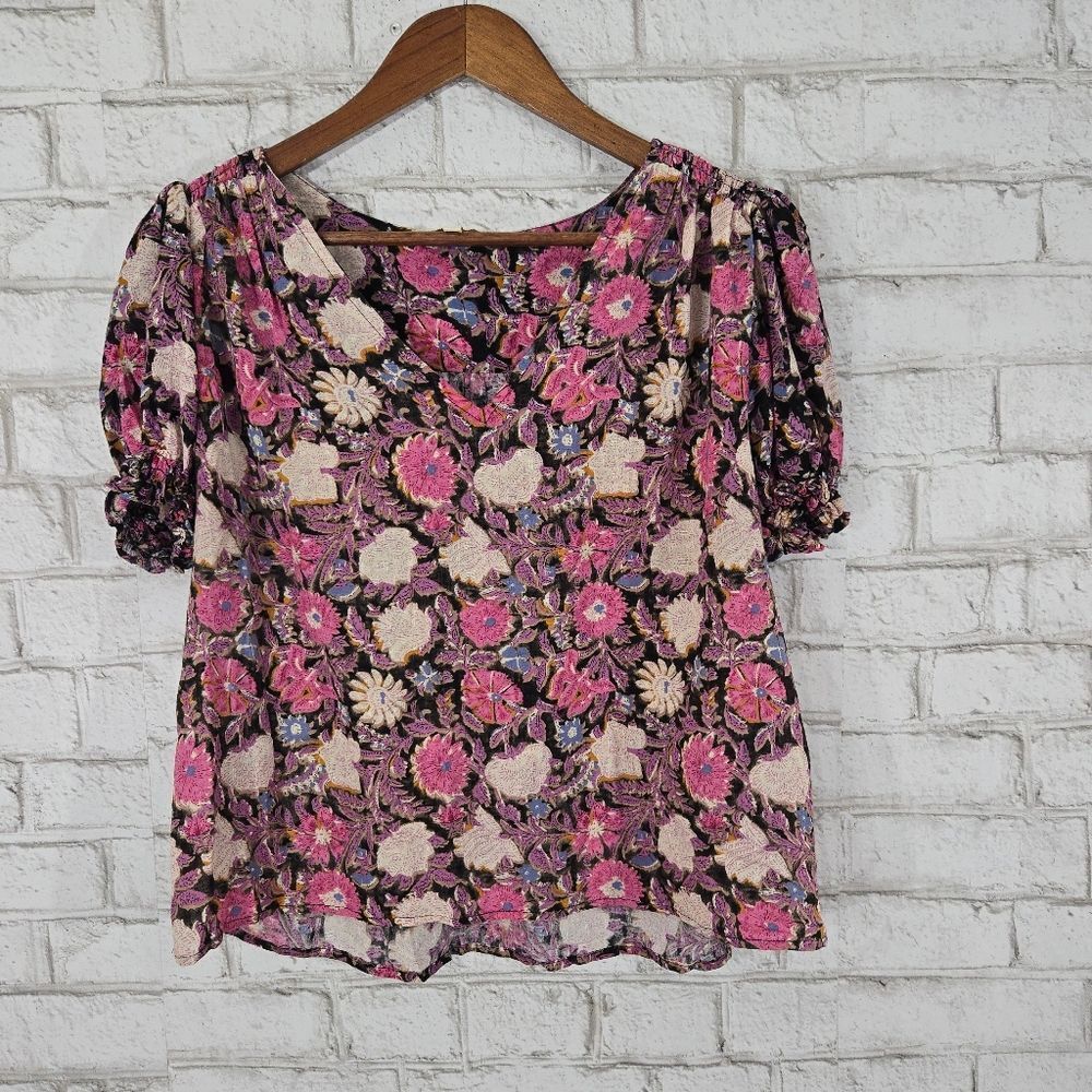 Cynthia Rowley‎ pink floral short sleeve top
